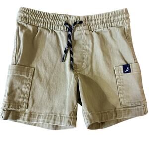 Nautica Toddler Khaki Pull on Cargo Shorts with Pockets, Size 2T